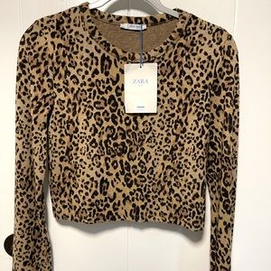 Zara Cropped Long Sleeve Sweater